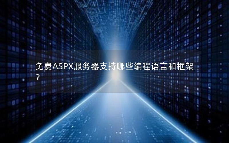 免费ASPX服务器支持哪些编程语言和框架？