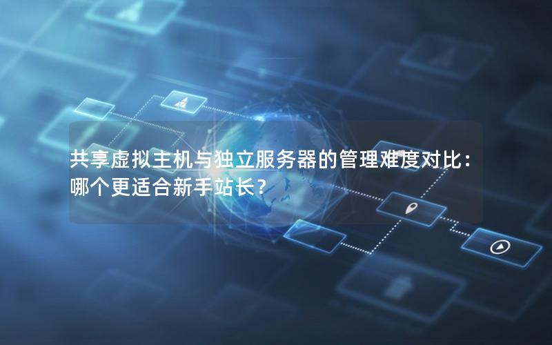 共享虚拟主机与独立服务器的管理难度对比：哪个更适合新手站长？