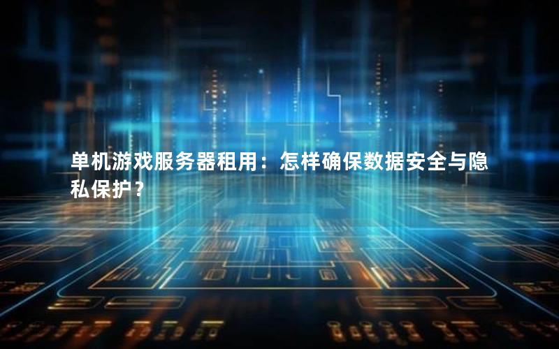 单机游戏服务器租用：怎样确保数据安全与隐私保护？