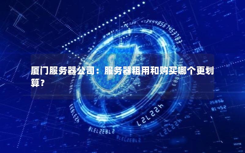 厦门服务器公司：服务器租用和购买哪个更划算？
