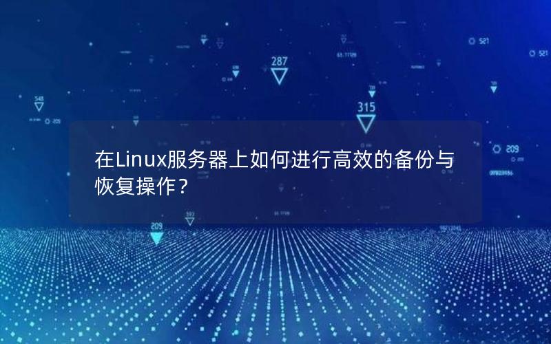 在Linux服务器上如何进行高效的备份与恢复操作？