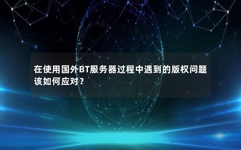 在使用国外BT服务器过程中遇到的版权问题该如何应对？