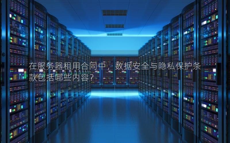 在服务器租用合同中，数据安全与隐私保护条款包括哪些内容？
