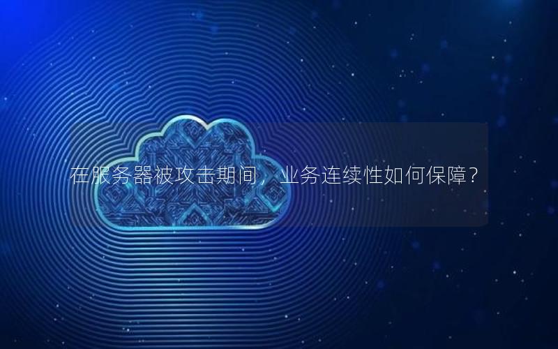 在服务器被攻击期间，业务连续性如何保障？