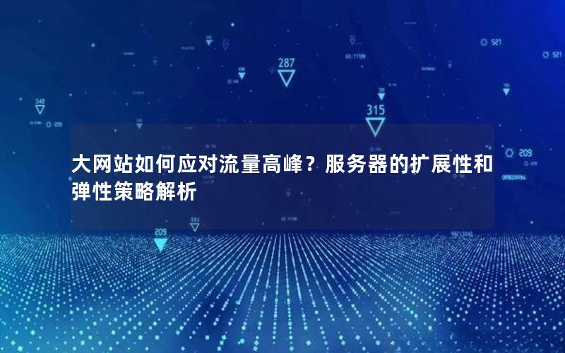 大网站如何应对流量高峰？服务器的扩展性和弹性策略解析