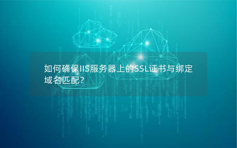 如何确保IIS服务器上的SSL证书与绑定域名匹配？