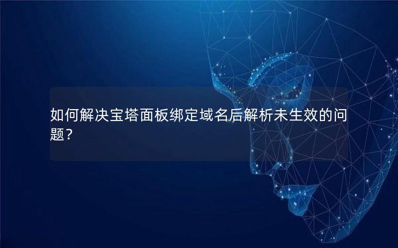 如何解决宝塔面板绑定域名后解析未生效的问题？