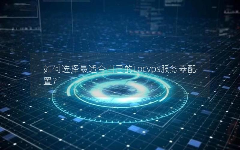 如何选择最适合自己的Locvps服务器配置？