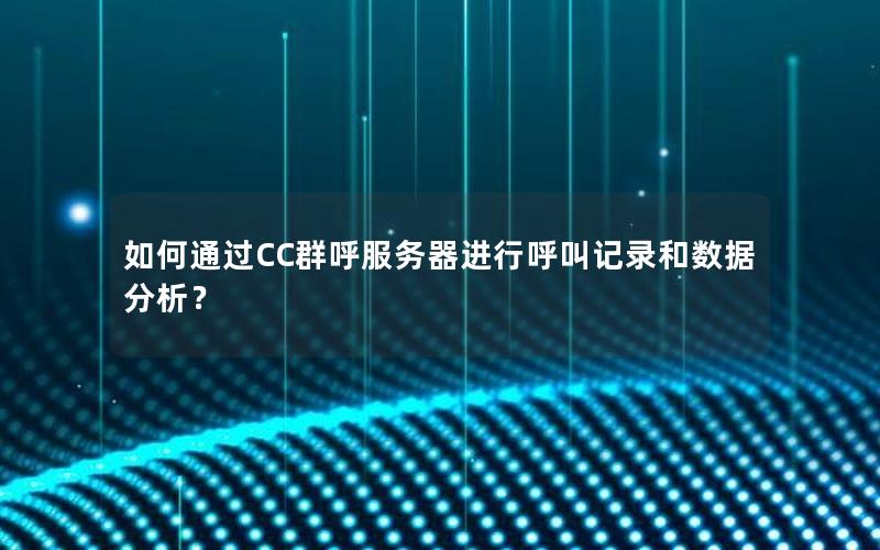 如何通过CC群呼服务器进行呼叫记录和数据分析？