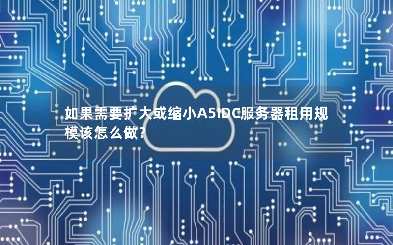 如果需要扩大或缩小A5IDC服务器租用规模该怎么做？