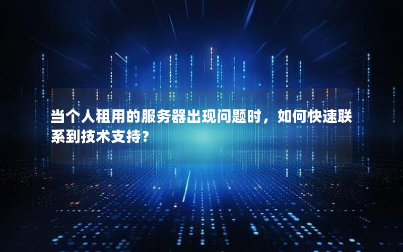 当个人租用的服务器出现问题时，如何快速联系到技术支持？