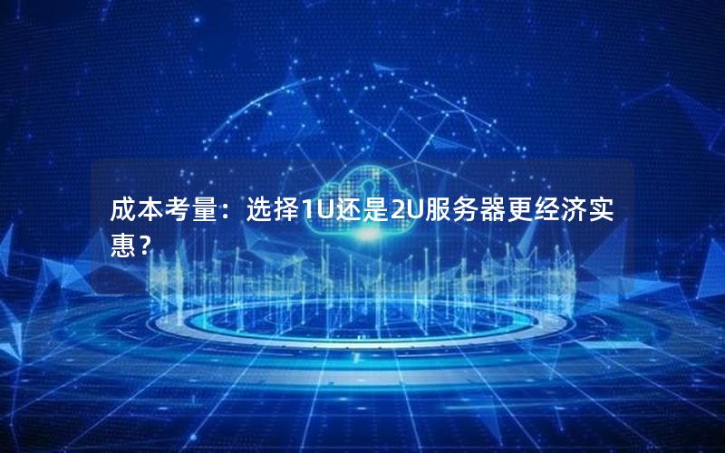 成本考量：选择1U还是2U服务器更经济实惠？