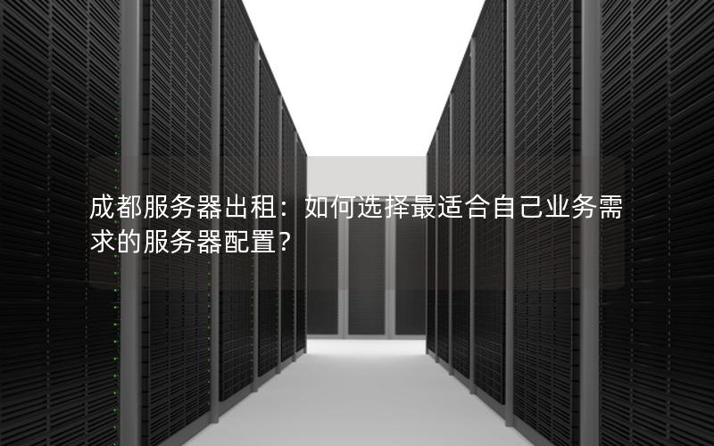 成都服务器出租：如何选择最适合自己业务需求的服务器配置？