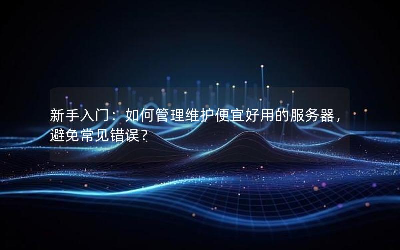 新手入门：如何管理维护便宜好用的服务器，避免常见错误？