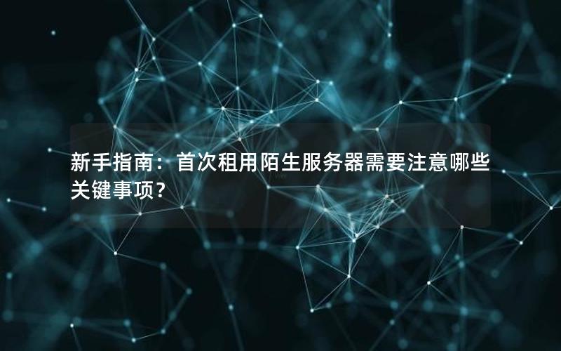 新手指南：首次租用陌生服务器需要注意哪些关键事项？