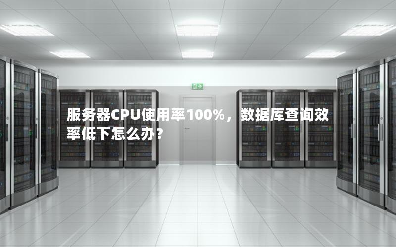 服务器CPU使用率100%，数据库查询效率低下怎么办？