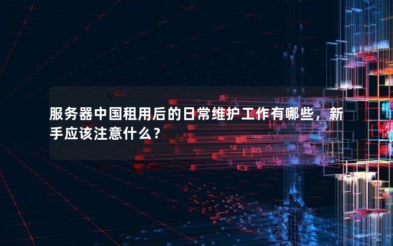 服务器中国租用后的日常维护工作有哪些，新手应该注意什么？