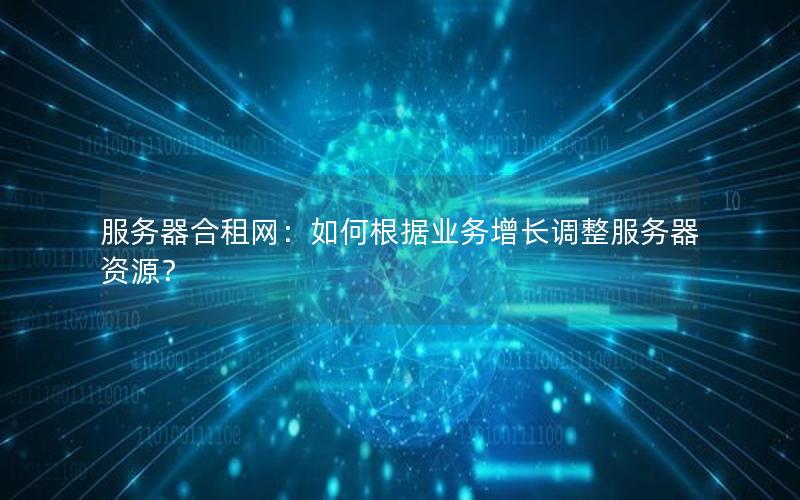 服务器合租网：如何根据业务增长调整服务器资源？