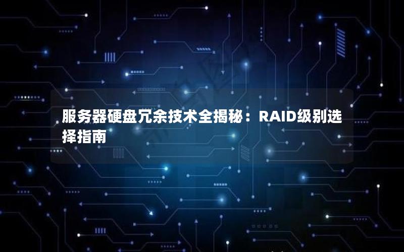 服务器硬盘冗余技术全揭秘：RAID级别选择指南