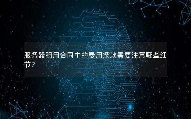 服务器租用合同中的费用条款需要注意哪些细节？