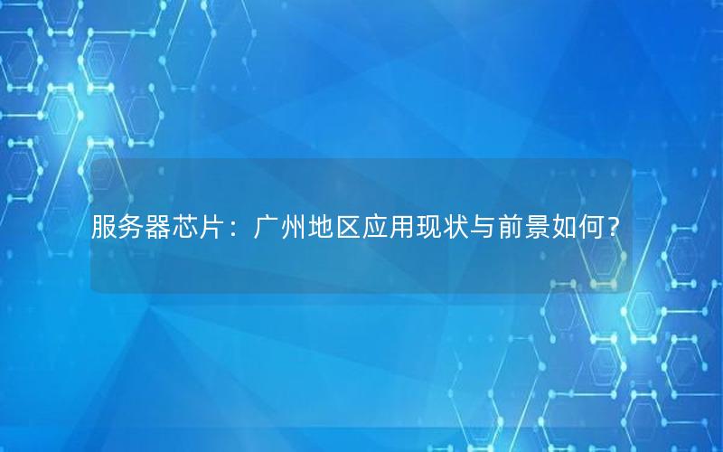 服务器芯片：广州地区应用现状与前景如何？