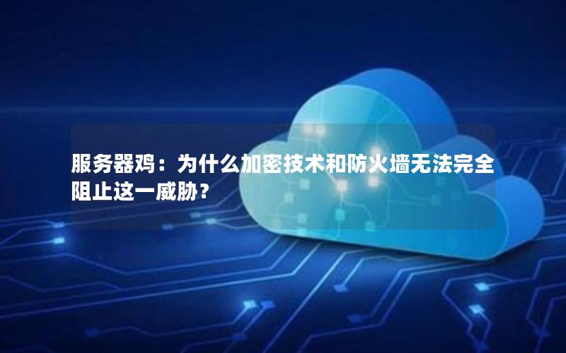 服务器鸡：为什么加密技术和防火墙无法完全阻止这一威胁？