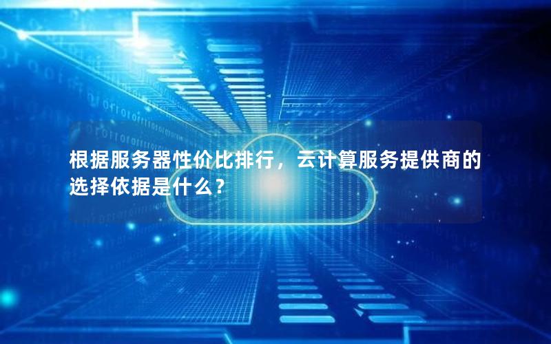 根据服务器性价比排行，云计算服务提供商的选择依据是什么？