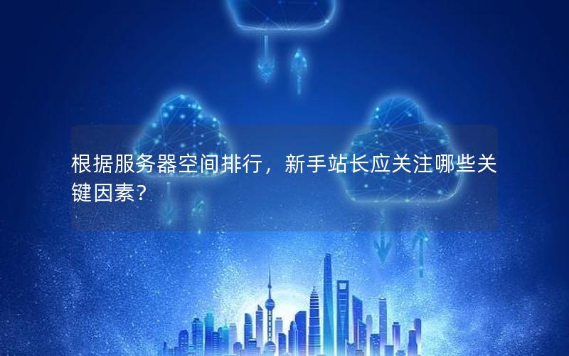 根据服务器空间排行，新手站长应关注哪些关键因素？