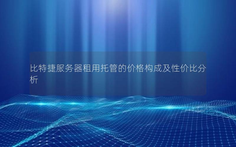 比特捷服务器租用托管的价格构成及性价比分析