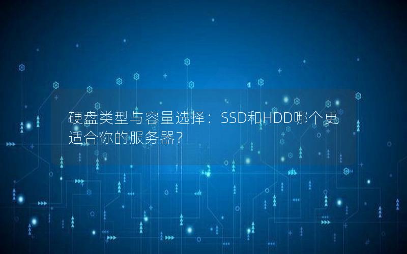 硬盘类型与容量选择：SSD和HDD哪个更适合你的服务器？