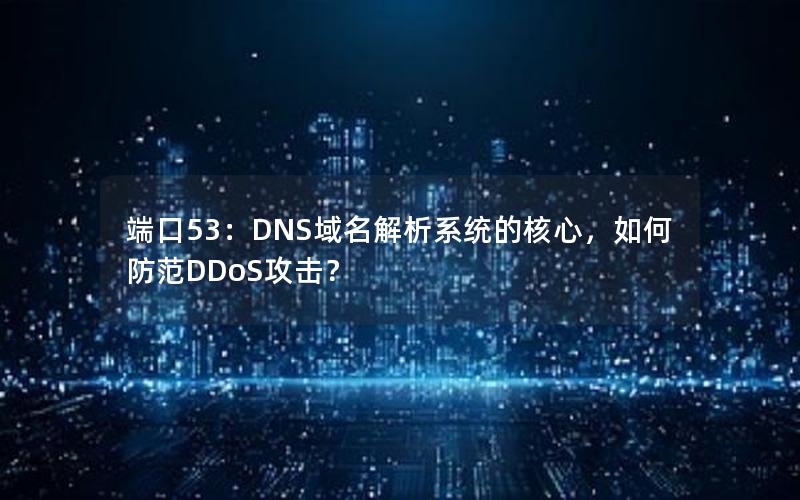 端口53：DNS域名解析系统的核心，如何防范DDoS攻击？