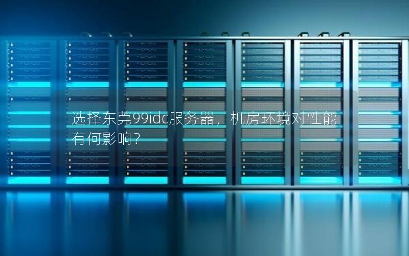 选择东莞99idc服务器，机房环境对性能有何影响？