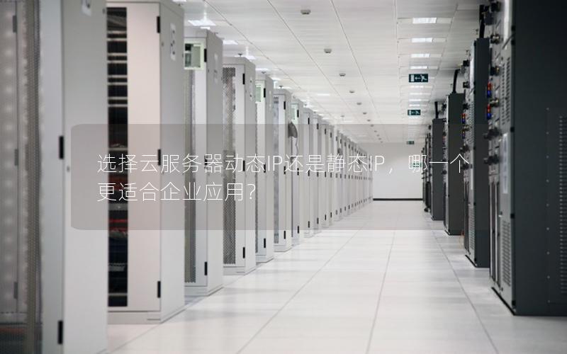 选择云服务器动态IP还是静态IP，哪一个更适合企业应用？