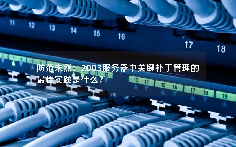 防范未然：2003服务器中关键补丁管理的最佳实践是什么？