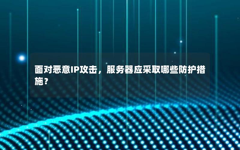 面对恶意IP攻击，服务器应采取哪些防护措施？