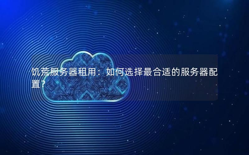 饥荒服务器租用：如何选择最合适的服务器配置？