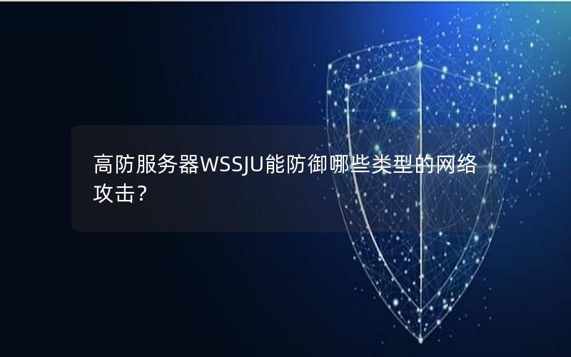 高防服务器WSSJU能防御哪些类型的网络攻击？