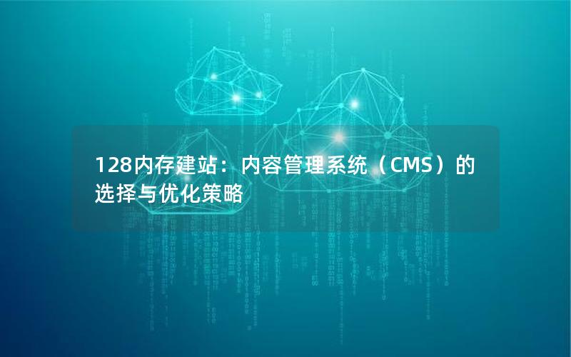 128内存建站：内容管理系统（CMS）的选择与优化策略
