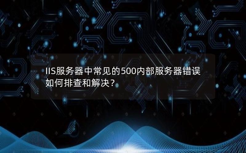 IIS服务器中常见的500内部服务器错误如何排查和解决？