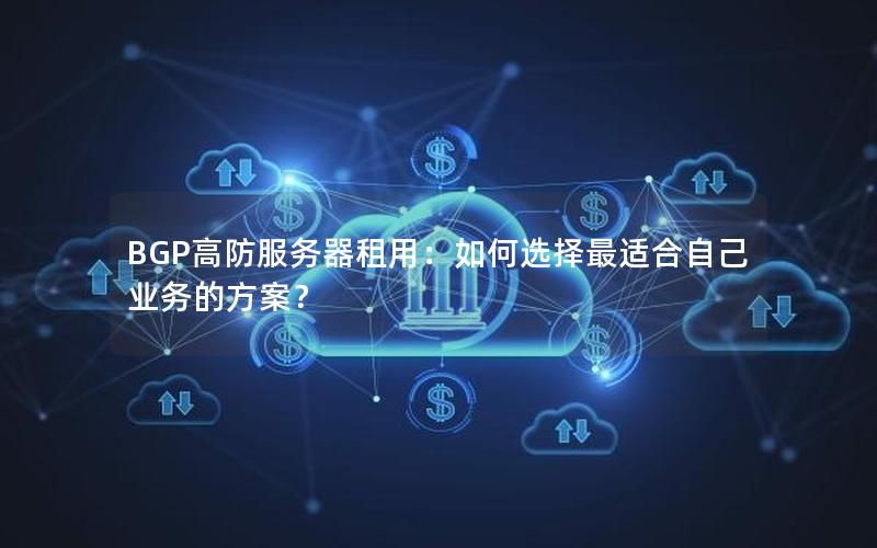 BGP高防服务器租用：如何选择最适合自己业务的方案？