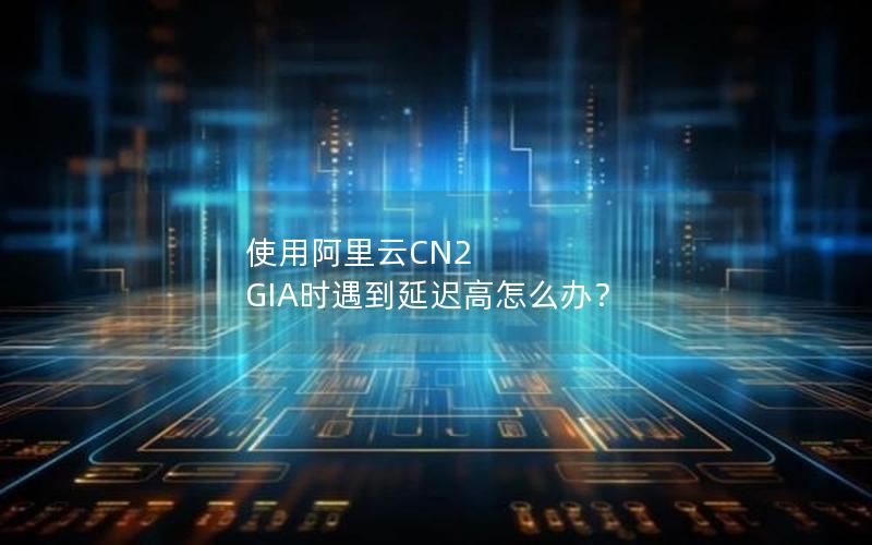 使用阿里云CN2 GIA时遇到延迟高怎么办？