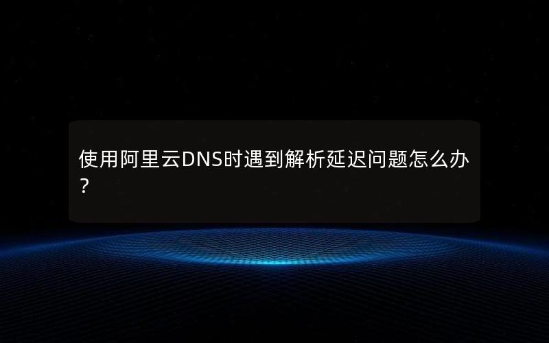 使用阿里云DNS时遇到解析延迟问题怎么办？