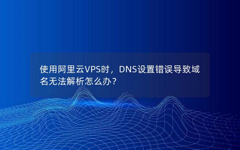 使用阿里云VPS时，DNS设置错误导致域名无法解析怎么办？