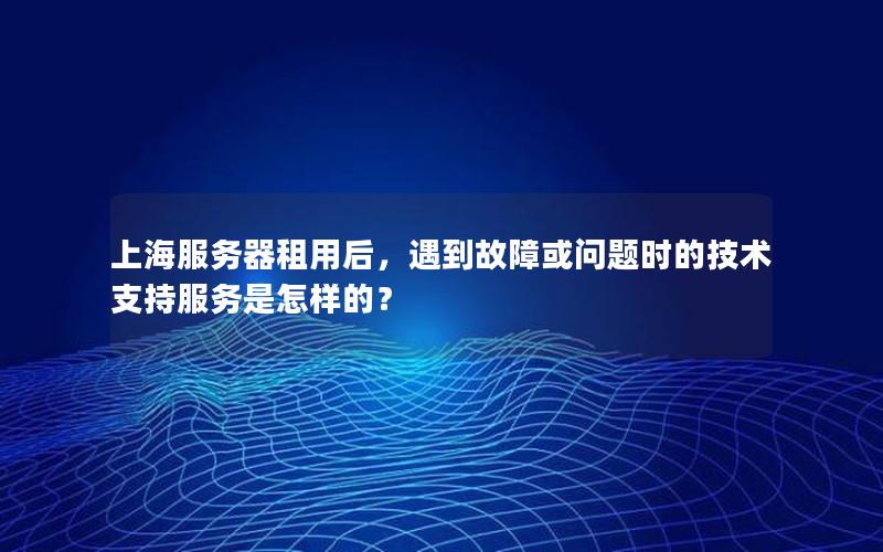 上海服务器租用后，遇到故障或问题时的技术支持服务是怎样的？