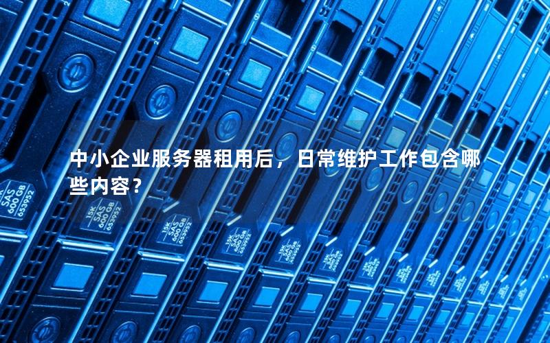 中小企业服务器租用后，日常维护工作包含哪些内容？
