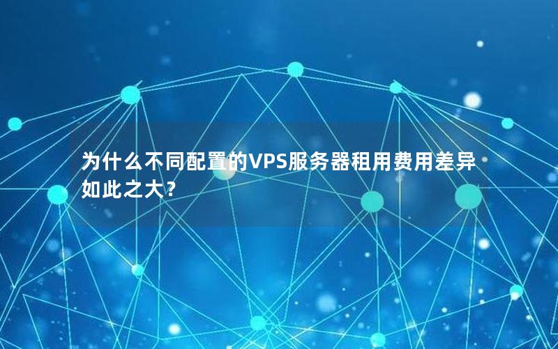 为什么不同配置的VPS服务器租用费用差异如此之大？