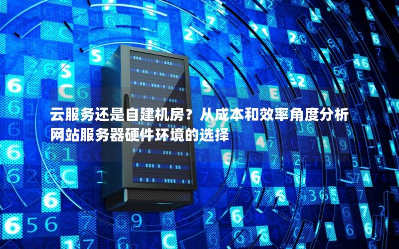 云服务还是自建机房？从成本和效率角度分析网站服务器硬件环境的选择