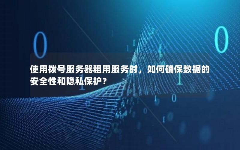 使用拨号服务器租用服务时，如何确保数据的安全性和隐私保护？