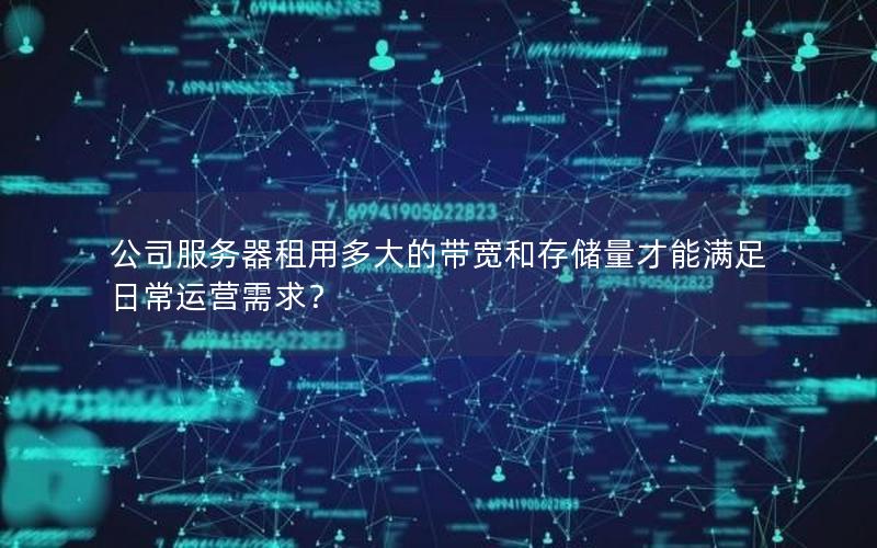 公司服务器租用多大的带宽和存储量才能满足日常运营需求？