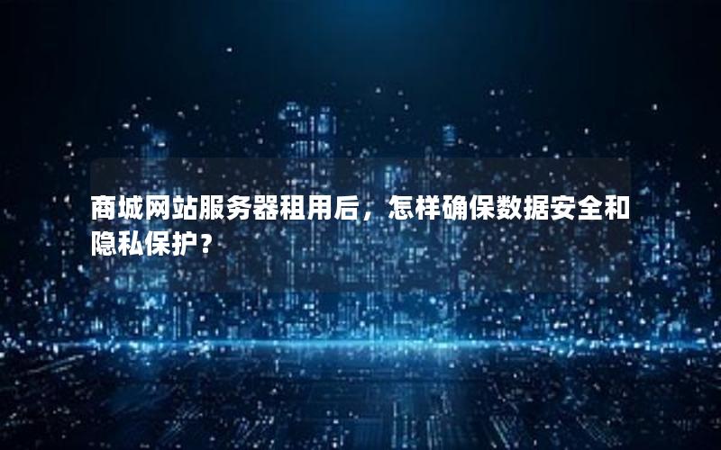 商城网站服务器租用后，怎样确保数据安全和隐私保护？